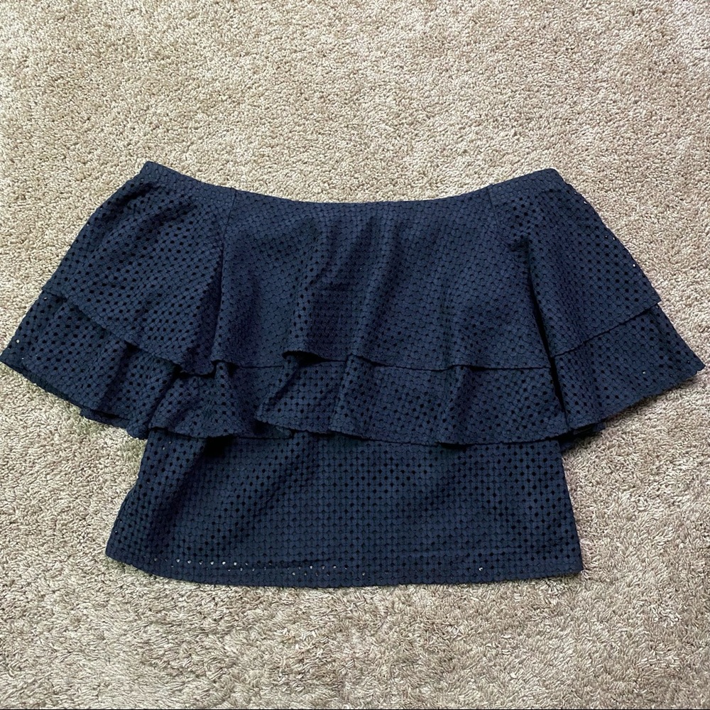 Banana Republic Lace Off-Shoulder Ruffle Blouse S